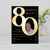 80e Verjaardag Feest Folie Uitnodiging (Staand Voorkant)