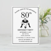 80e Verjaardag Feest Football Zwarte Vader Sport Kaart (Staand voorkant)