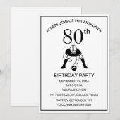 80e Verjaardag Feest Football Zwarte Vader Sport Kaart (Voorkant / Achterkant)