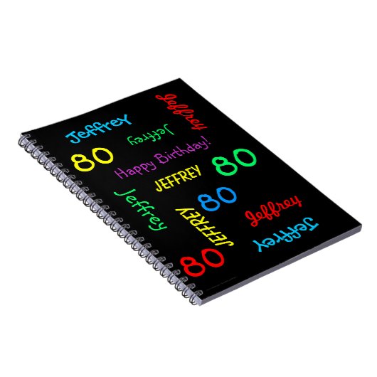 80e verjaardag feest gastenboek, herhaal naam zwar notitieboek (Rechterzijde)