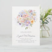 80e Verjaardag Feest Waterverf Bloemenboeket Kaart (Staand voorkant)