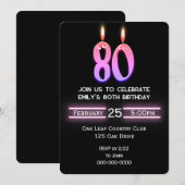 80e verjaardag feestkaarsen kaart (Voorkant / Achterkant)