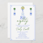 80e verjaardag feestuitnodiging, mijlpaal verjaard kaart (Voorkant / Achterkant)