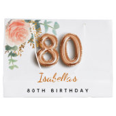 80e verjaardag floraal roos goud eucalyptusverjaar groot cadeauzakje (Achterkant)