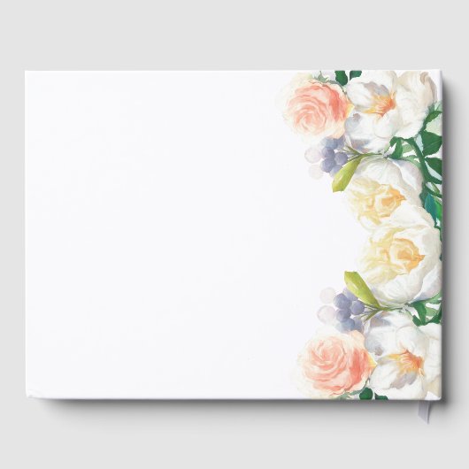 80e verjaardag florals wit zwart roze gastenboek (Achterkant)