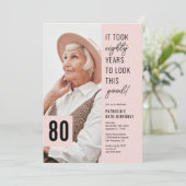 80e verjaardag Foto 80e verjaardag Uitnodiging (Staand voorkant)