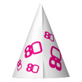 80e verjaardag foto aangepaste foto roze wit feesthoedjes (Achterkant)