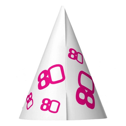 80e verjaardag foto aangepaste foto roze wit feesthoedjes (Achterkant)