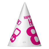 80e verjaardag foto aangepaste foto roze wit feesthoedjes (Links)