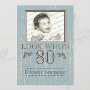 80e verjaardag Foto Blue Kaart
