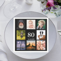 80e verjaardag foto collage jongens zwart