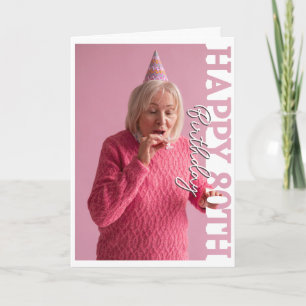 80e verjaardag Foto collegekaart Bedankkaart