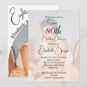 80e verjaardag foto Elegante Verjaardag Kaart (Voorkant / Achterkant)