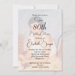 80e verjaardag foto Floral Elegant Verjaardag Kaart