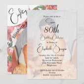 80e verjaardag foto Floral Elegant Verjaardag Kaart (Voorkant / Achterkant)