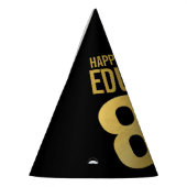 80e verjaardag foto gepersonaliseerde zwart en gou feesthoedjes (Links)