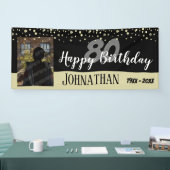 80e verjaardag Foto met Confetti Spandoek (Beurs)