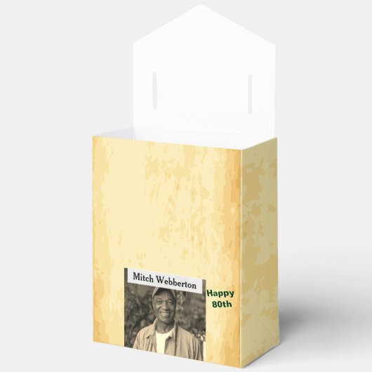 80e verjaardag 🎉 Foto Monogram Bedankdoosjes (Open)