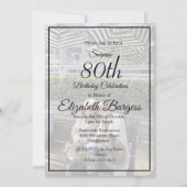 80e verjaardag Foto Monogram Elegant afbeelding Kaart (Voorkant)