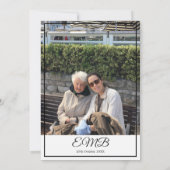 80e verjaardag Foto Monogram Elegant afbeelding Kaart (Achterkant)