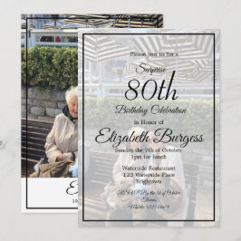 80e verjaardag Foto Monogram Elegant afbeelding Kaart