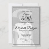 80e verjaardag Foto Monogram Elegant Birthday Kaart (Voorkant)