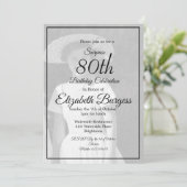 80e verjaardag Foto Monogram Elegant Birthday Kaart (Staand voorkant)