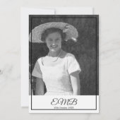 80e verjaardag Foto Monogram Elegant Birthday Kaart (Achterkant)