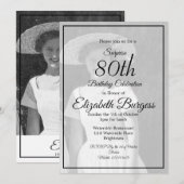 80e verjaardag Foto Monogram Elegant Birthday Kaart (Voorkant / Achterkant)