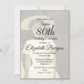 80e verjaardag Foto Monogram Elegant Birthday Kaart (Voorkant)