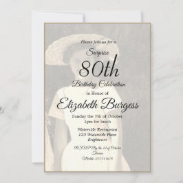 80e verjaardag Foto Monogram Elegant Birthday Kaart