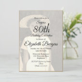 80e verjaardag Foto Monogram Elegant Birthday Kaart (Staand voorkant)