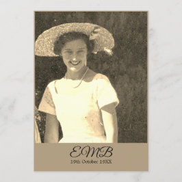 80e verjaardag Foto Monogram Elegant Birthday Kaart