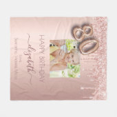 80e verjaardag foto roos gouden roze vrienden fleece deken (Voorkant (Horizontaal))