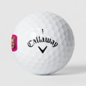 80e verjaardag foto roze en wit golfballen (Logo)