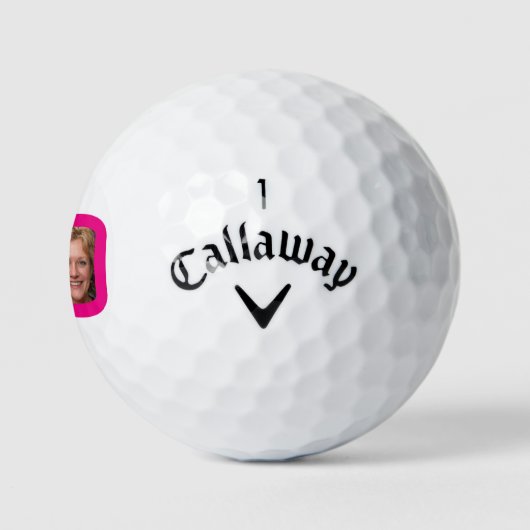 80e verjaardag foto roze en wit golfballen (Logo)