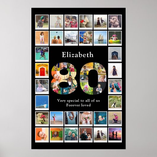 80e verjaardag foto template poster (Voorkant)