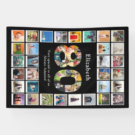 80e verjaardag foto template spandoek (Horizontaal)