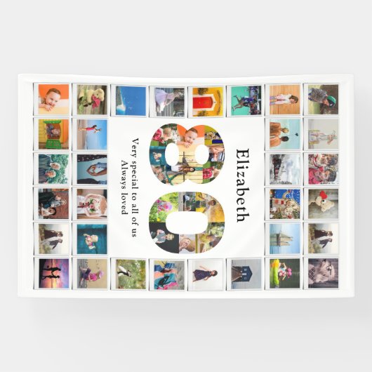 80e verjaardag foto template spandoek (Horizontaal)