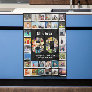 80e verjaardag foto template theedoek