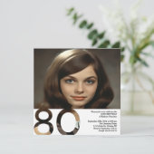 80e verjaardag foto uitnodiging - 5.25 x 5.25 (Staand voorkant)