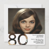 80e verjaardag foto uitnodiging - 5.25 x 5.25 (Voorkant)