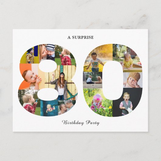 80e verjaardag Foto-uitnodiging Feestdagenkaart (Voorkant)