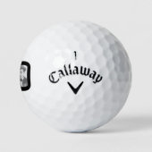 80e verjaardag foto zwart-wit golfballen (Logo)