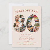 80e verjaardag fotocollage Elegant en tijdloos Kaart (Voorkant)