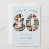 80e verjaardag fotocollage Elegant en tijdloos Kaart (Voorkant)