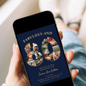 80e verjaardag fotocollage Elegant en tijdloos Kaart