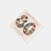 80e verjaardag fotocollage Elegant en tijdloos Servet (Hoek)