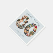 80e verjaardag fotocollage Elegant en tijdloos Servet (Hoek)