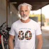80e verjaardag fotocollage Elegant en tijdloos T-shirt